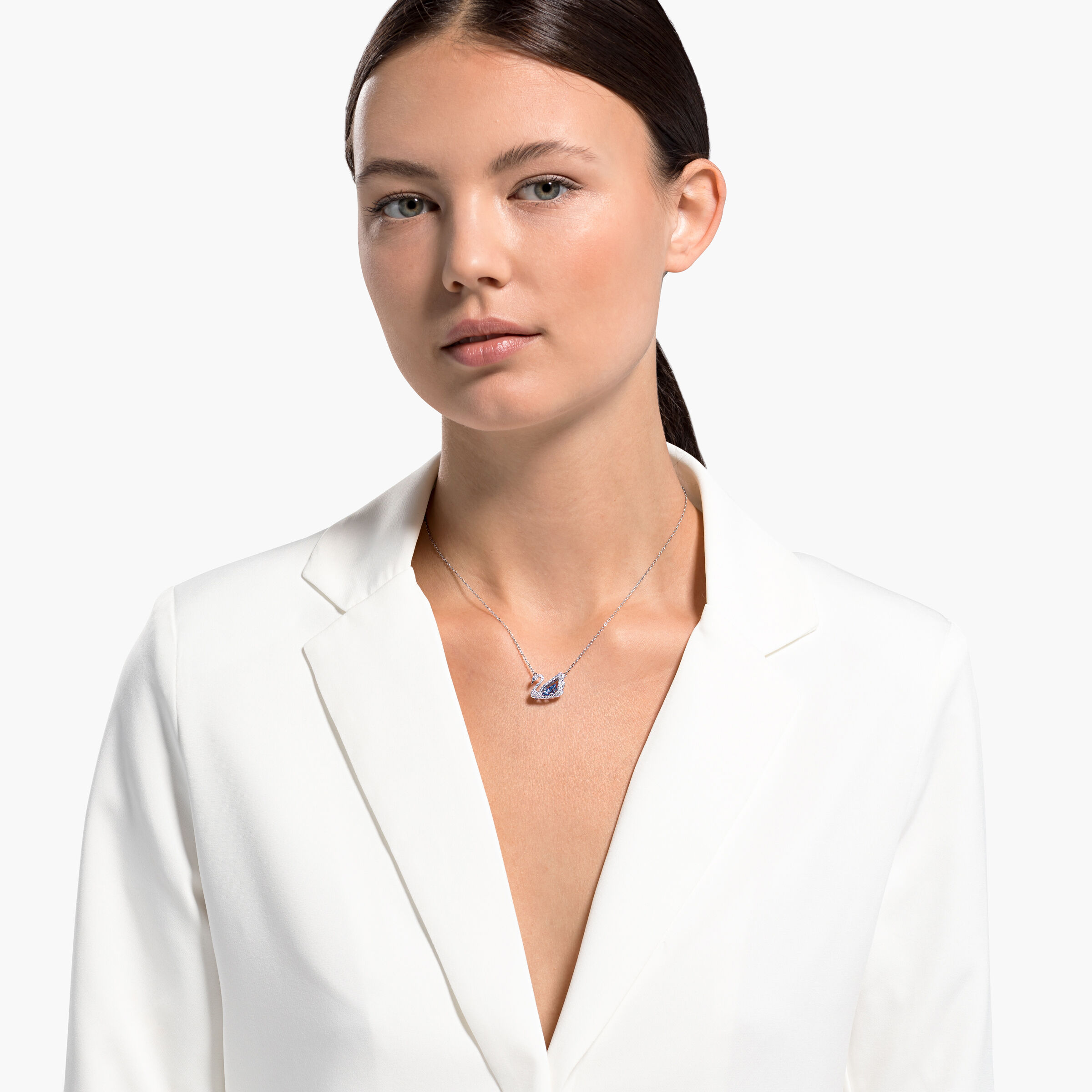Swarovski necklace sales swan blue
