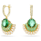 swarovski idyllia drop earrings mixed cuts shell green gold tone plated