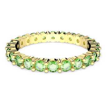 swarovski matrix ring round cut green gold tone plated