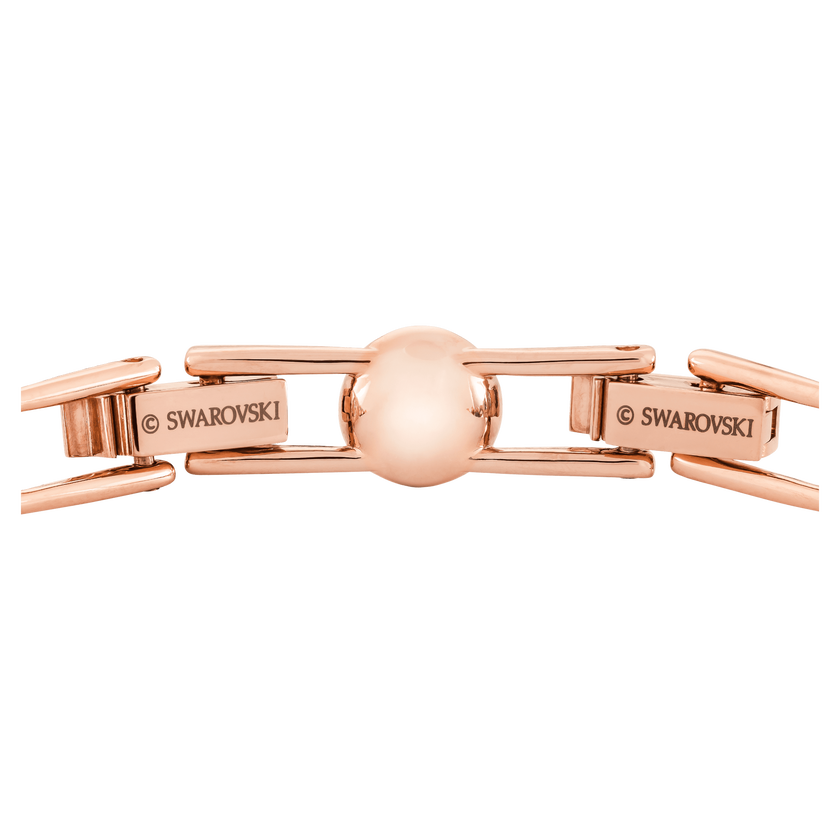 swarovski una angelic tennis bracelet  round cut  pav   medium  white  rose gold tone plated