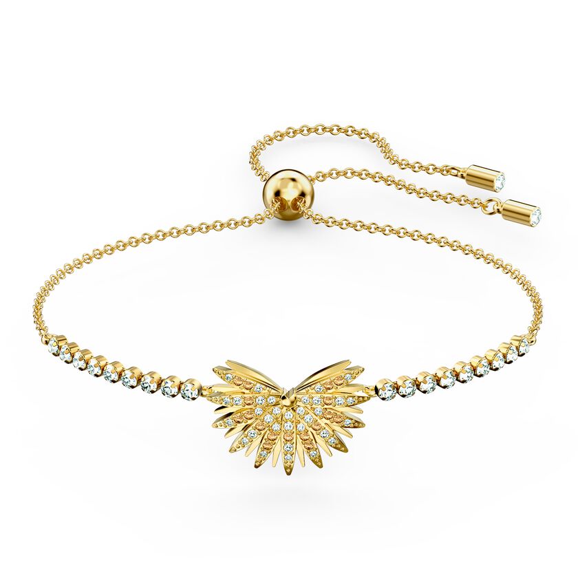 Swarovski Symbolic Palm Bracelet, Light multi-colored, Gold-tone plated