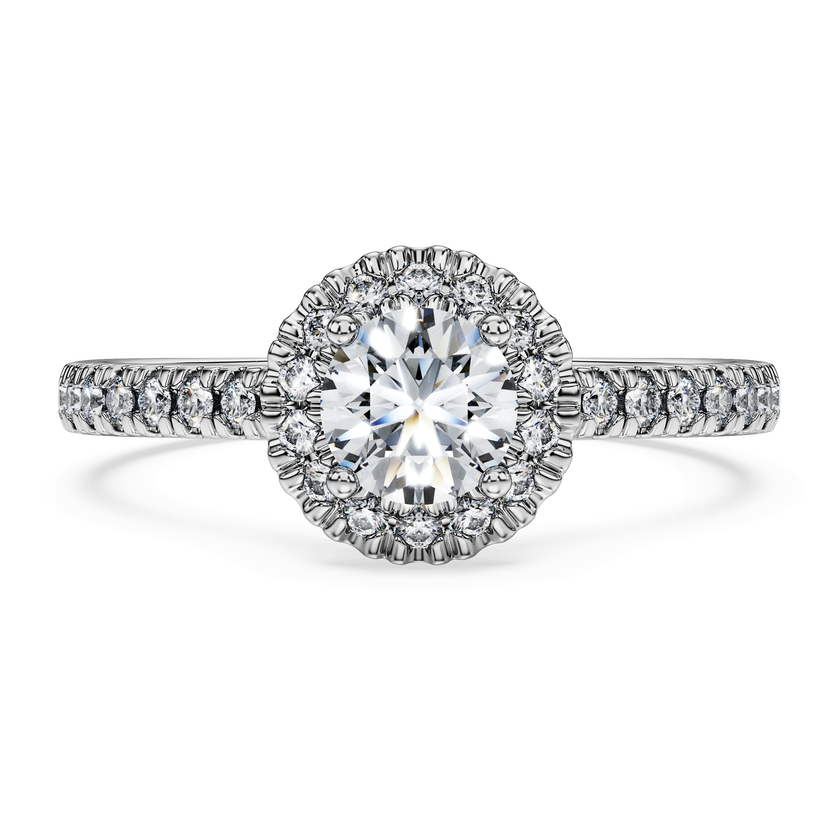 swarovski eternity halo solitaire ring  lab grown diamonds 0 8 ct tw  round shape  18k white gold