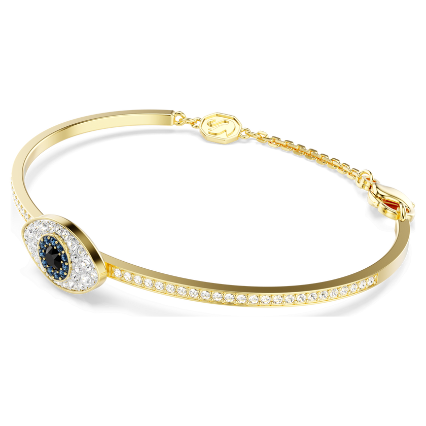 swarovski symbolica bangle  evil eye  blue  gold tone plated