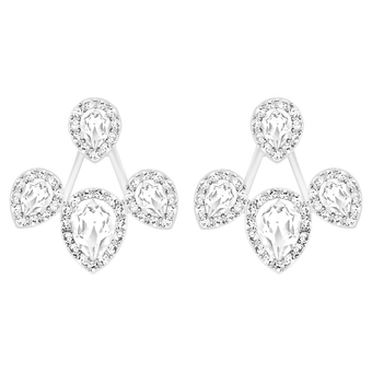 swarovski latisha earring jackets pear cut white rhodium plated