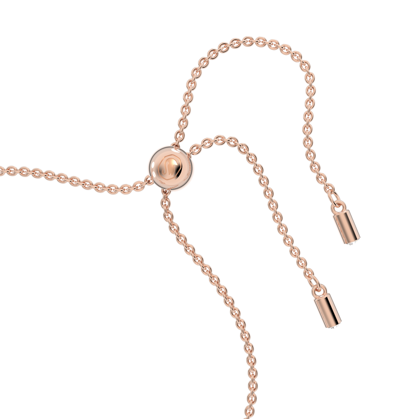 Una bracelet, Heart, Small, White, Rose-gold tone plated