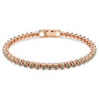 swarovski imber emily tennis bracelet round cut black rose gold tone plated