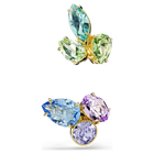 swarovski gema ear cuffs  asymmetrical design  mixed cuts  multicolored  gold tone plated