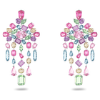 swarovski gema clip earrings chandelier multicolored rhodium plated