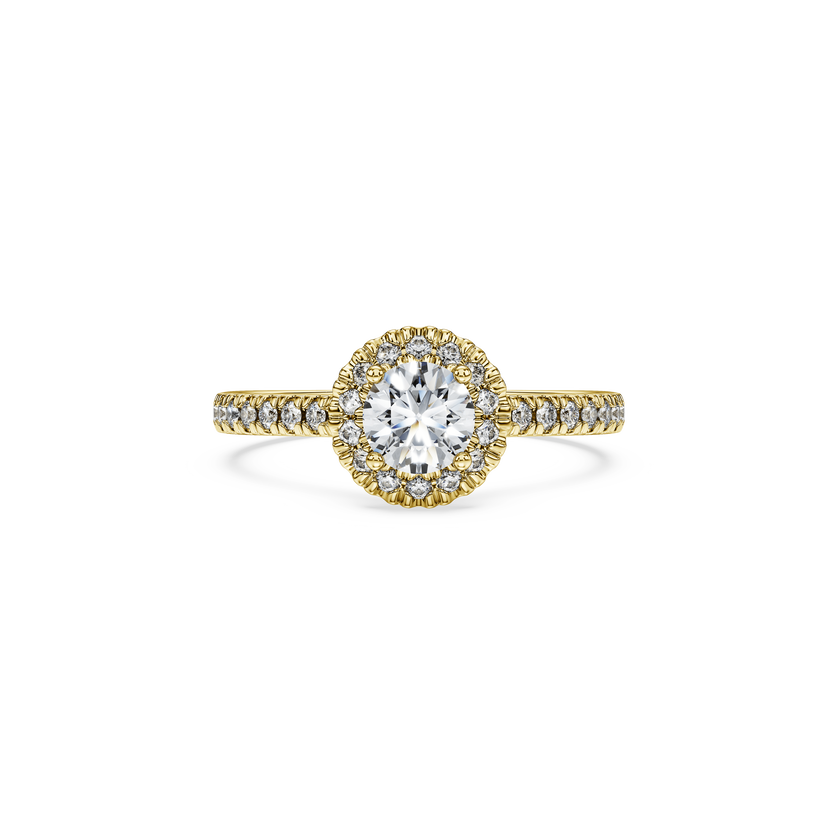 swarovski eternity halo solitaire ring  lab grown diamonds 0 8 ct tw  round shape  white  18k yellow gold
