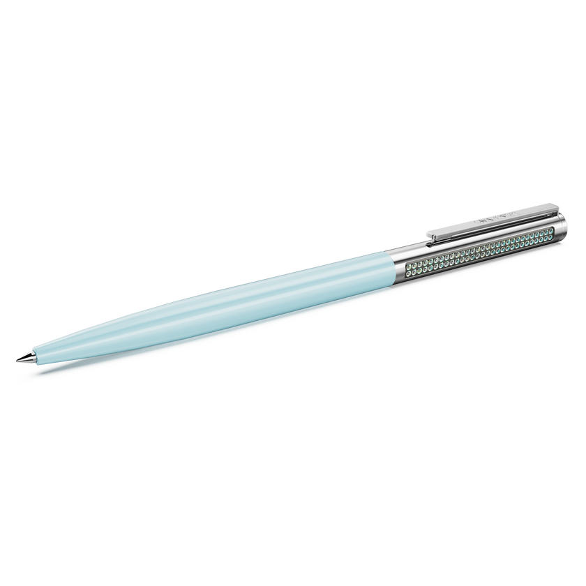 swarovski matrix tennis ballpoint pen  blue  chrome plated