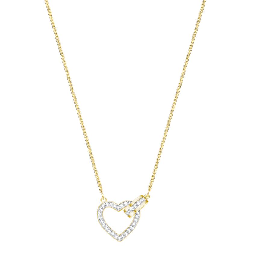 Lovely Necklace, White, Gold-tone plated