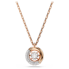 swarovski dextera pendant round cut white rose gold tone plated