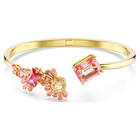 swarovski gema bangle mixed cuts pink gold tone plated