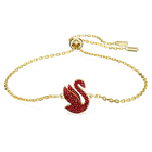 swarovski swan bracelet swan small red gold tone plated