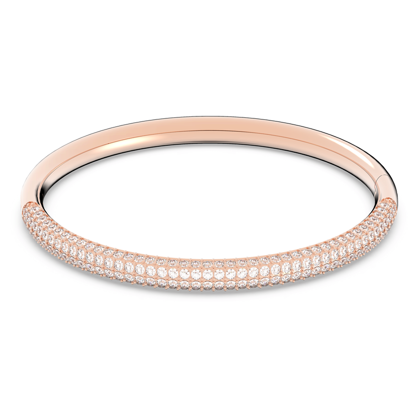 swarovski stone mini bangle  white  rose gold plated