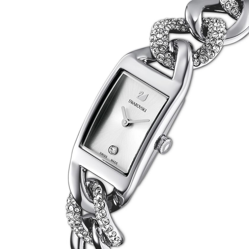 Cocktail Watch, Metal bracelet, Silver tone, Stainless steel