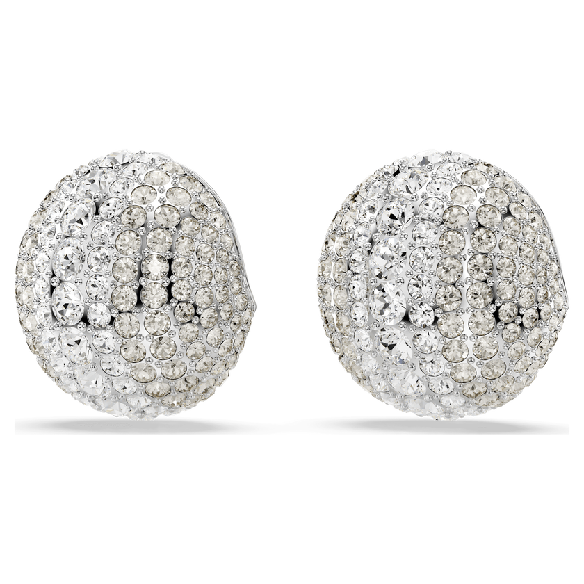 swarovski sublima clip earrings  white  rhodium plated