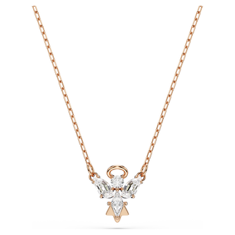 swarovski magic necklace  angel  white  18k rose gold finish