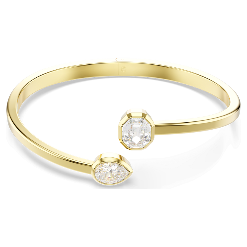 swarovski imber bangle  mixed cuts  white  gold tone plated