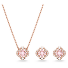 swarovski una set mixed cuts clover pink rose gold tone plated