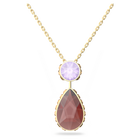 Orbita necklace,  Reversible, Drop cut crystal, Multicolored, Gold-tone plated