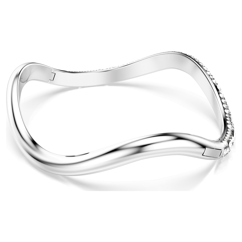 swarovski sublima bangle  round cut  white  rhodium plated