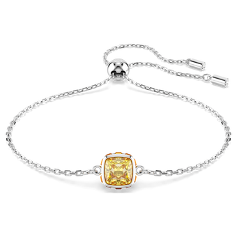 swarovski birthstone bracelet square cut november yellow rhodium plated