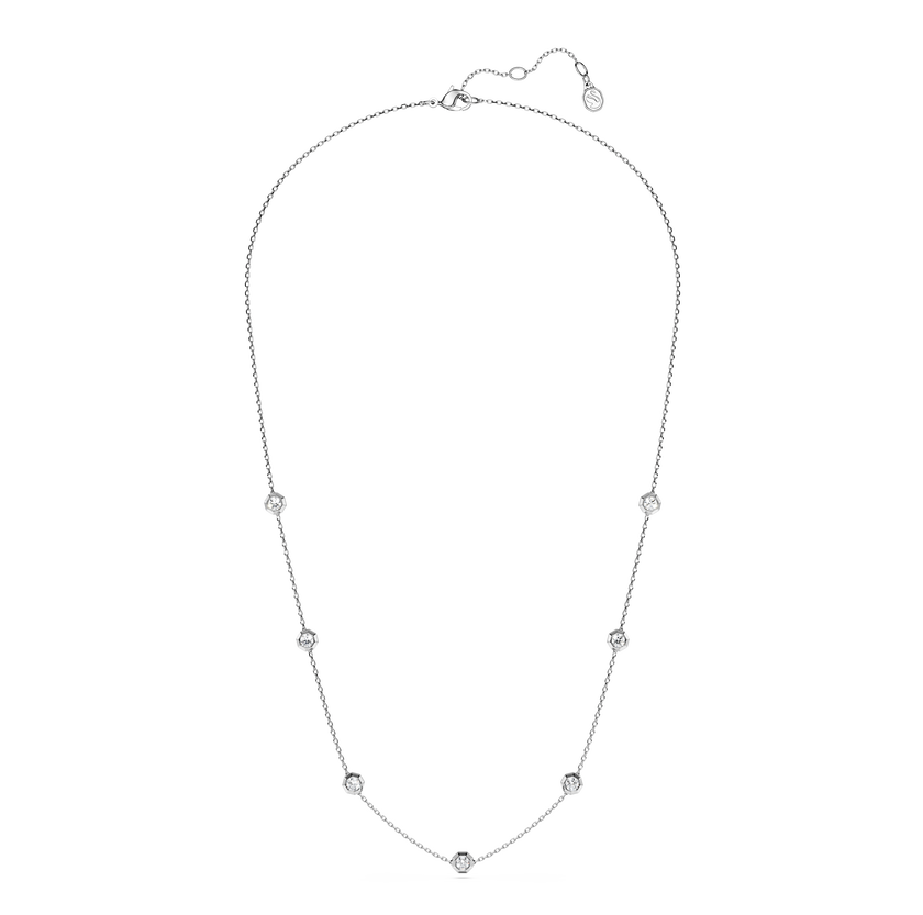 swarovski octagon necklace  lab grown diamonds 0 7 ct tw  round shape  sterling silver