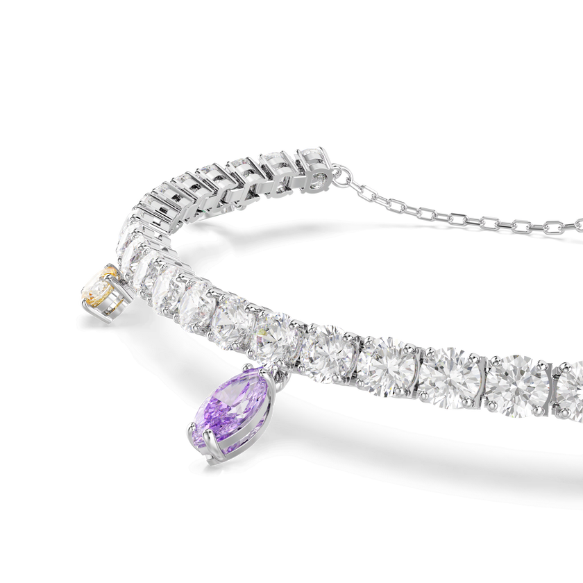 ariana grande x swarovski tennis bracelet  mixed cuts  multicolored  rhodium plated