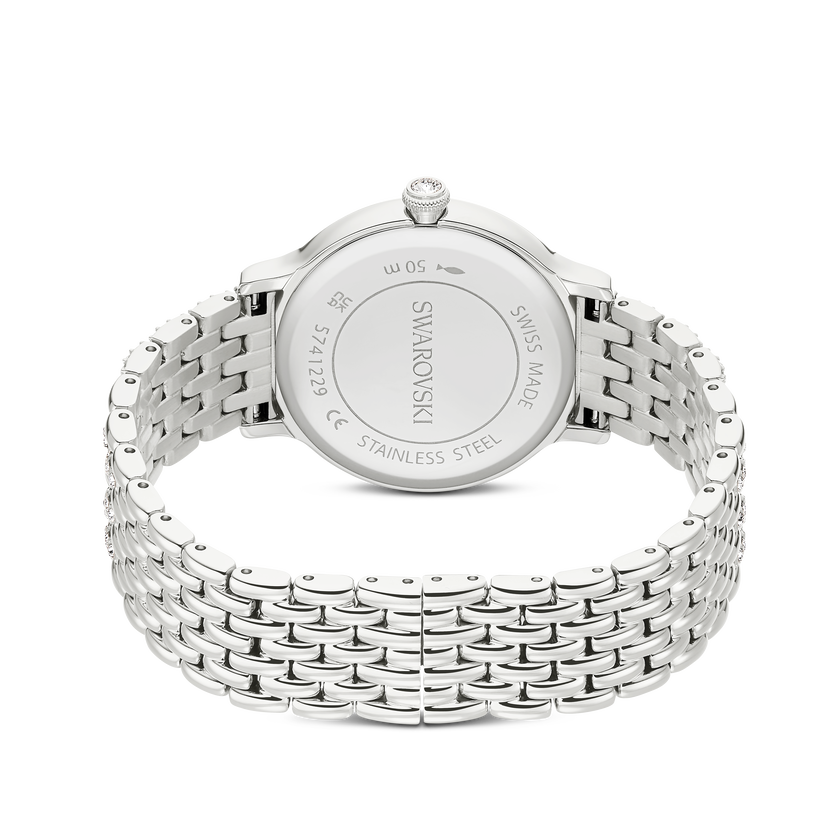 swarovski imber watch  swiss made  metal bracelet  silver tone  stainless steel