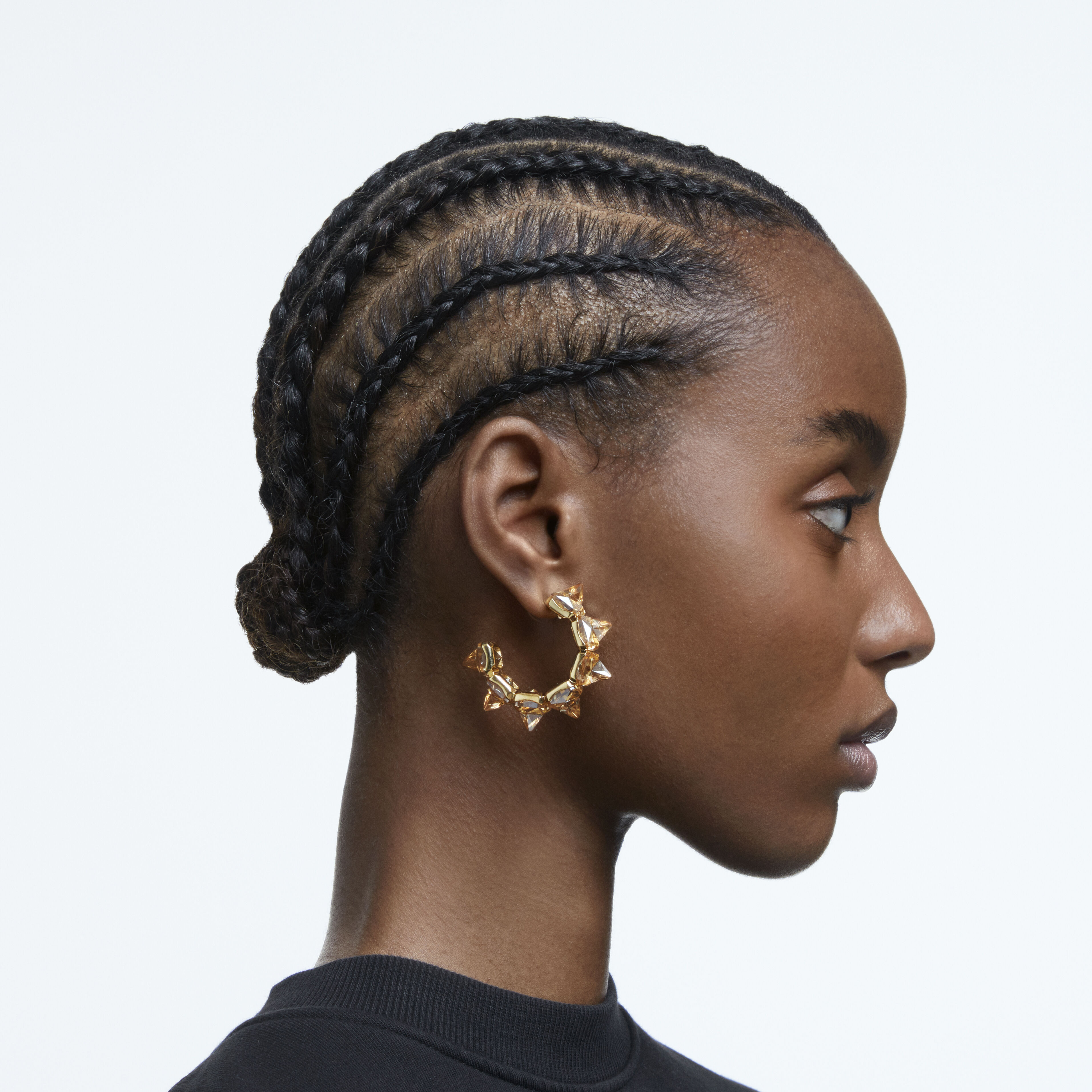 Gold hoop earrings hotsell with swarovski crystals