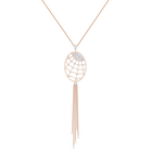 Precisely Necklace, White, Rose-gold tone plated