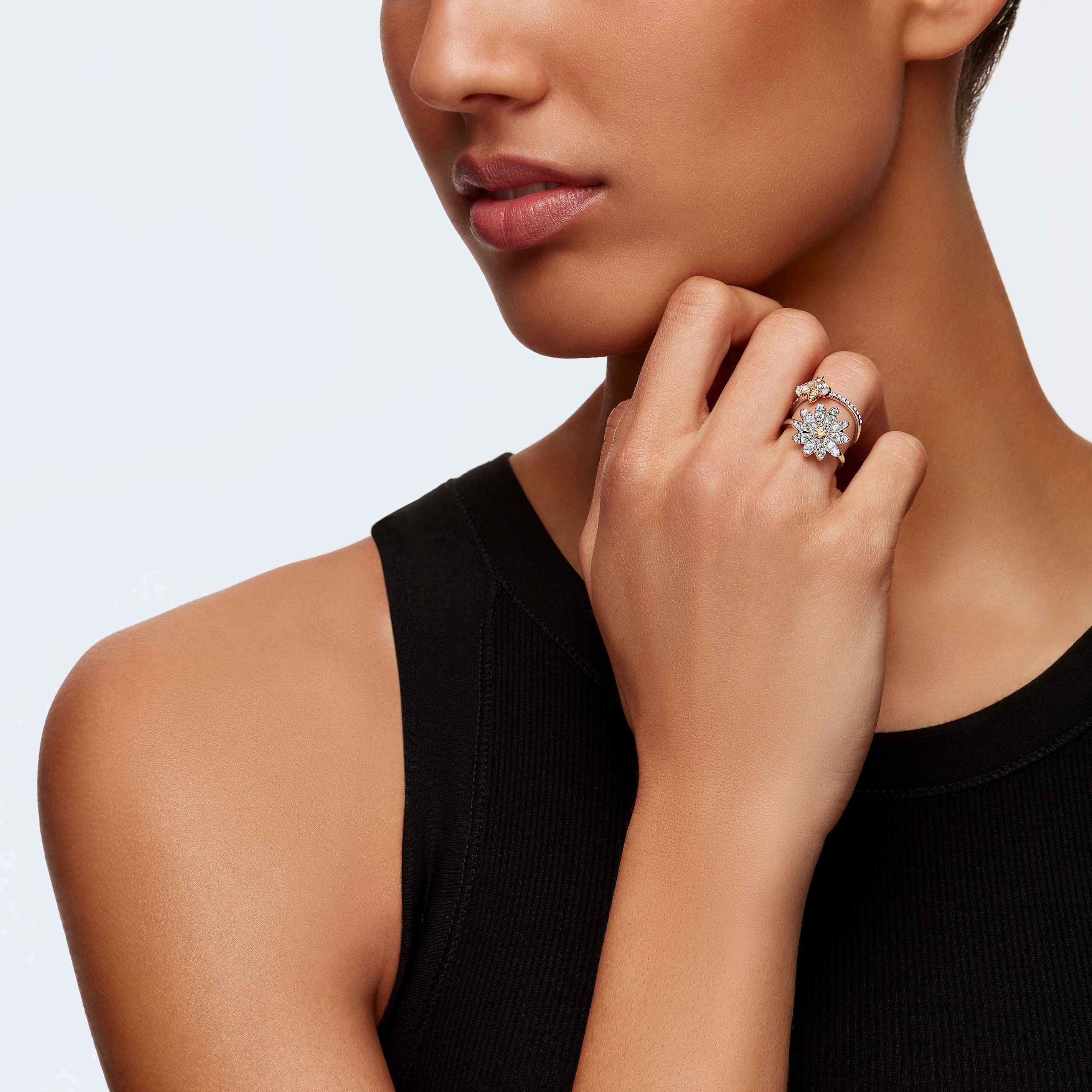 Swarovski lady flower ring deals