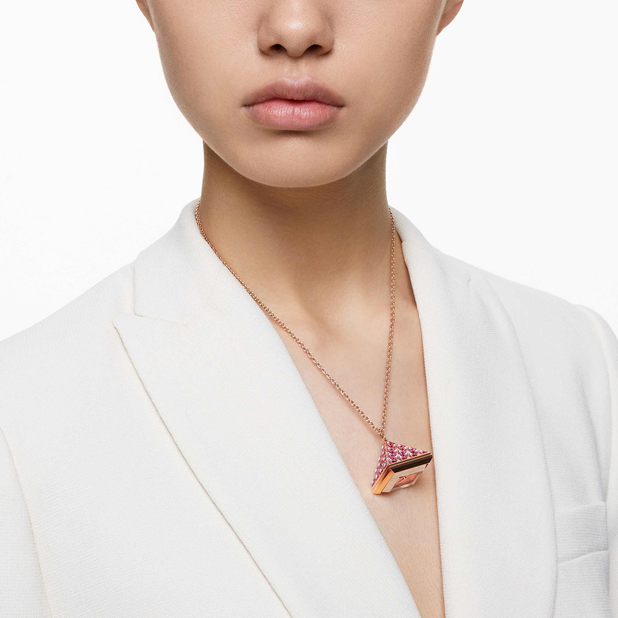 Swarovski rose gold triangle necklace cheap