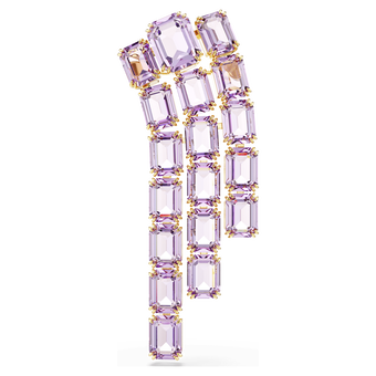 swarovski millenia brooch octagon cut purple gold tone plated
