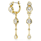 swarovski imber drop earrings round cut white mixed metal finish
