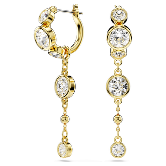 swarovski imber drop earrings round cut white mixed metal finish