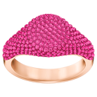 Stone Signet Ring, Pink, Rose-gold tone plated