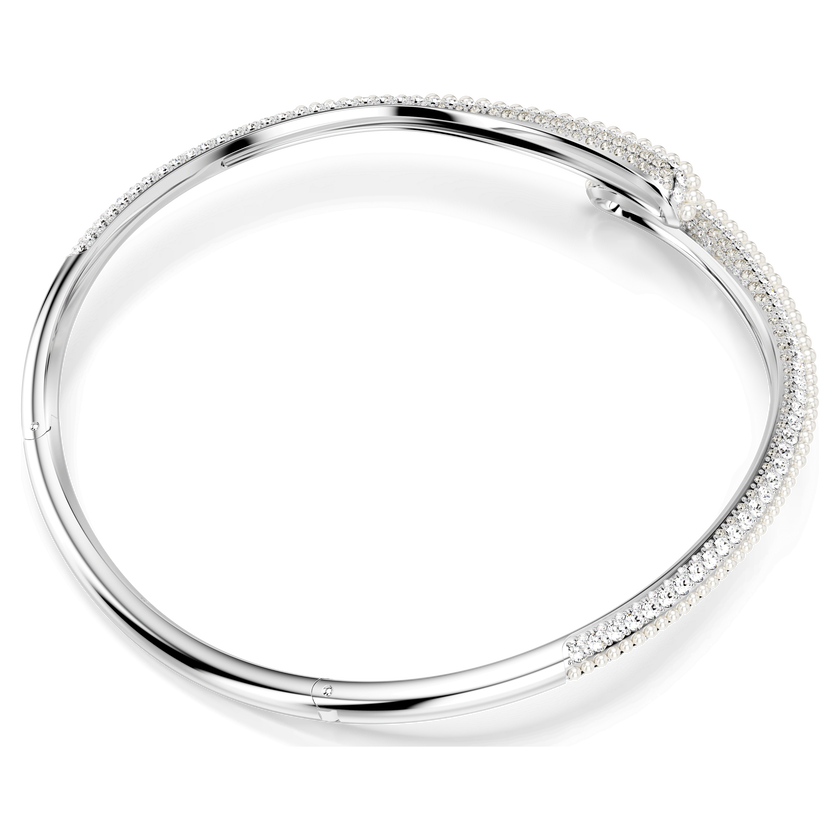 swarovski sublima necklace  crystal pearl  round cut  white  rhodium plated