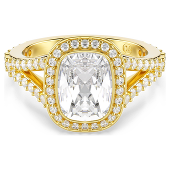 swarovski una angelic ring  cushion cut  white  18k gold finish