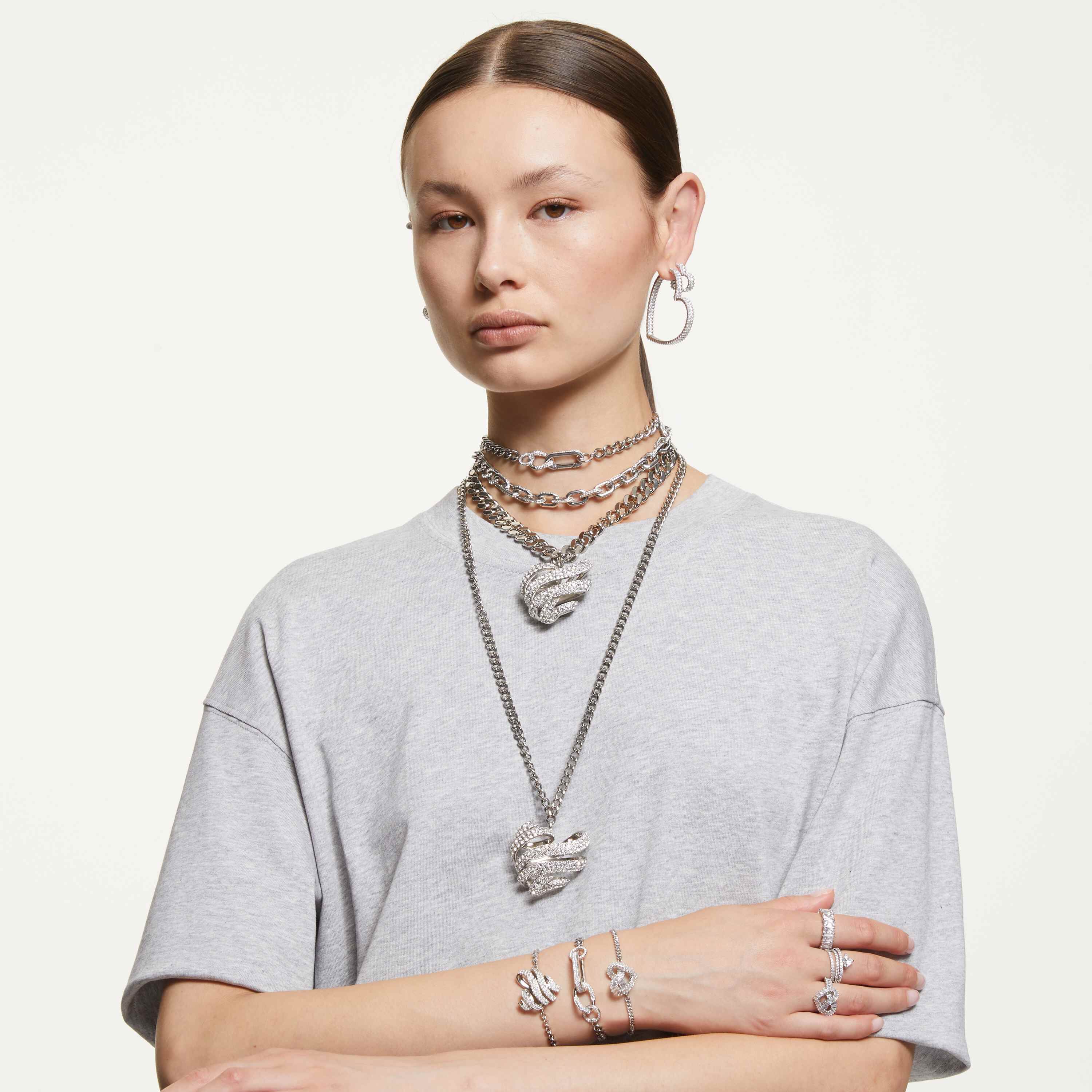 Matrix cocktail ring, Mixed cuts, Heart | Swarovski UAE