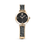 Cosmic Rock Watch, Metal bracelet, Gray, Champagne gold tone