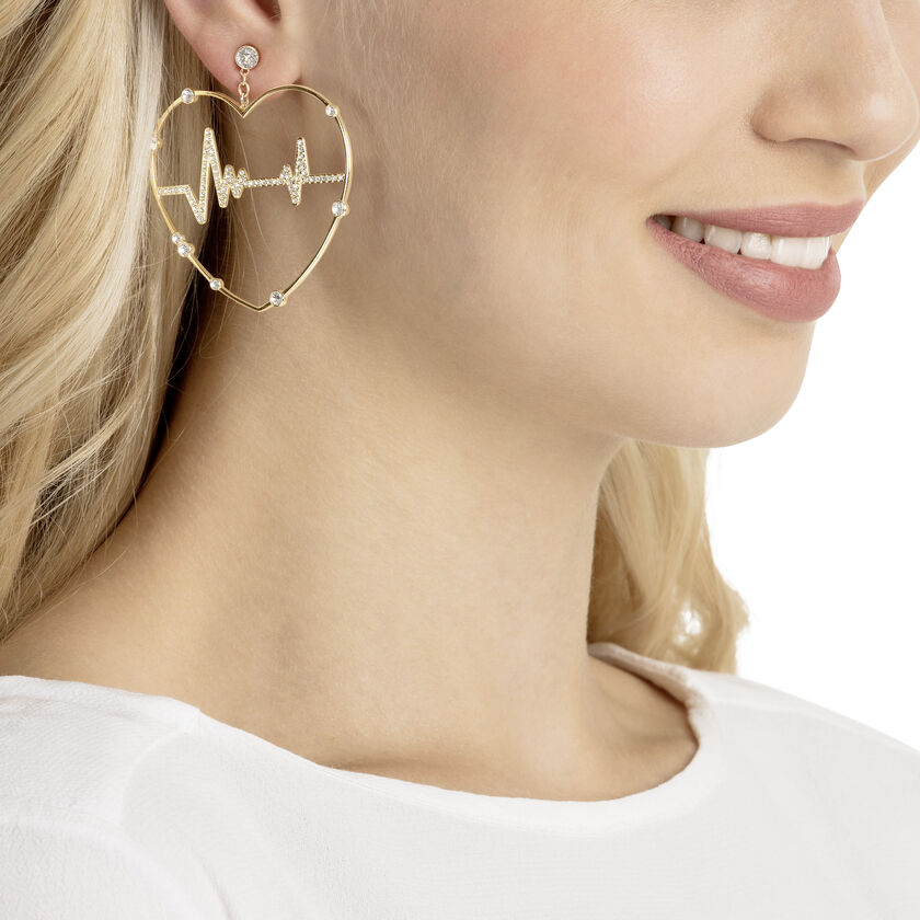 OXO Pierced Earrings, Gold plating