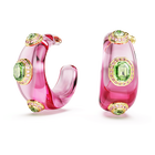 swarovski dulcis hoop earrings mixed cuts multicolored gold tone plated