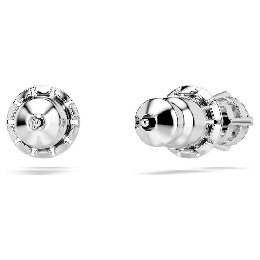 swarovski stilla attract stud earrings  round cut  white  rhodium plated