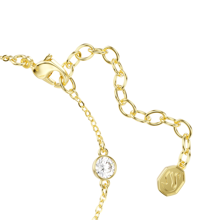 swarovski symbolica bracelet  round cut  moon  white  18k gold finish
