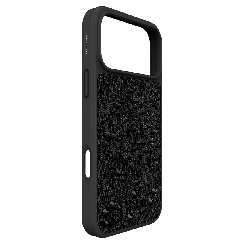 swarovski high smartphone case  flat back crystals  iphone  17 pro max  black
