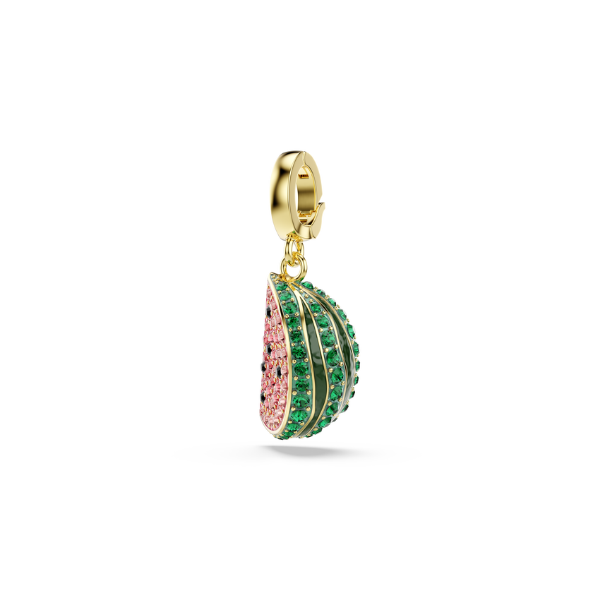 swarovski idyllia charm  mixed cuts  watermelon  multicolored  gold tone plated