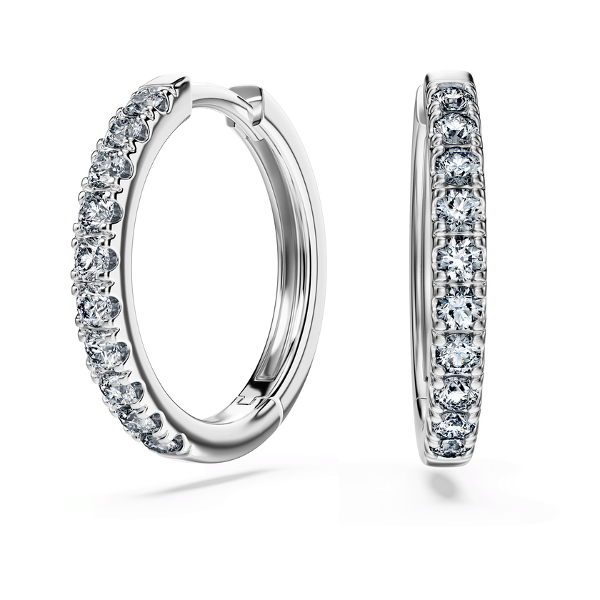 swarovski eternity hoop earrings  laboratory grown diamonds 0 5 ct tw  18k white gold