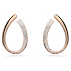swarovski exist hoop earrings medium white rose gold tone plated